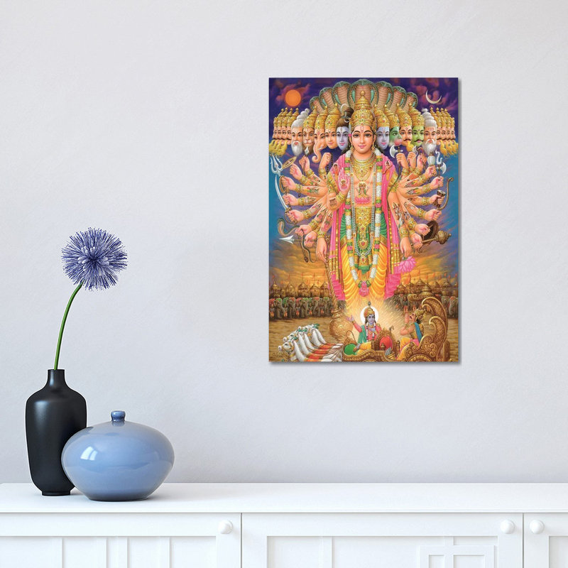 Hindu God Vishnu As Virat Swaroopa by Unknown Artist - Wrapped Canvas Print, 30.48 cm H x 45.72 cm W