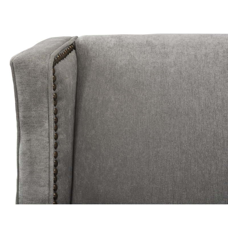Higdon Velvet Chaise Lounge, Velvet Ash Gray