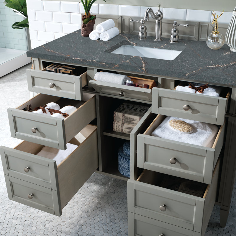 Brittany 48'' W Single Vanity, Parisien Bleu, Urban Gray, 8" Widespread