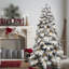 Arbre de Noël 6 pi en forme d'épouvantail avec 270 lumières DEL blanc chaud et 594 pointes en PVC, structure articulée pour une installation facile-788310549