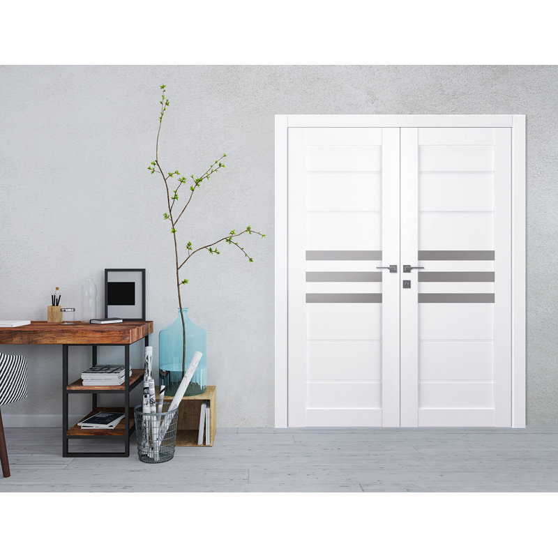Porte française Dome, Blanc noble, 71,75 po x 79,37 po, Gauche