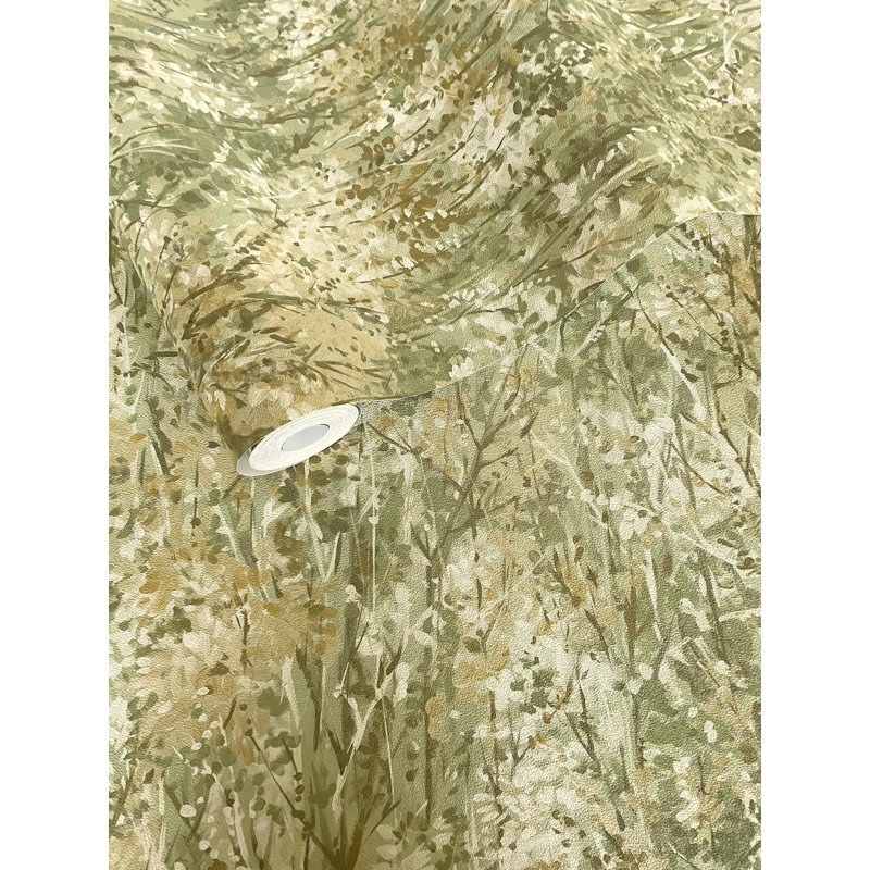 Rouleau de papier peint floral L 33 pi x l 21 po Floral, Vert