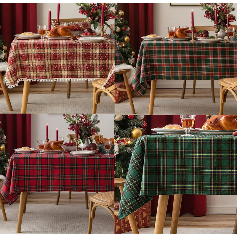 Nappe Reviel, L 120 po x l 56 po, Vert / rouge