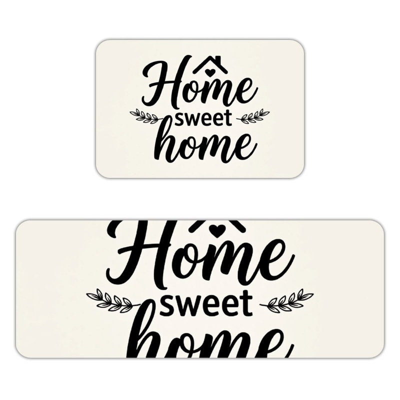 Ensemble de 2 tapis de sol minimalistes en flanelle « Home Sweet Home »