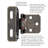 Self-Closing Semi-Concealed 1/4" overlay Face Frame Self-Close - Antique Brass - Cabinet Door Hinges (Set of 10)-9114302-125019542