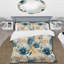 Literie à fleurs beige et bleue-1143270076