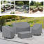 Housse de mobilier d'extérieur imperméable pour ensemble de conversation 4 pièces-1016389534