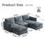 Canapé modulaire 5 pièces en forme de U avec repose-pieds, bleu-gris-1679484396
