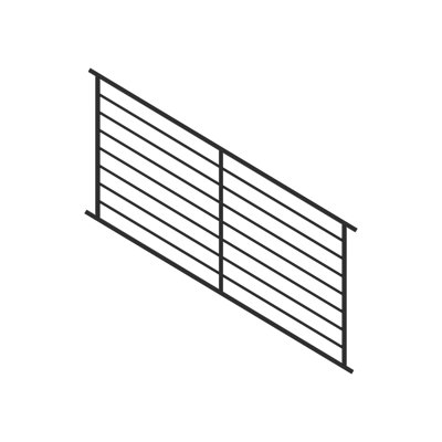 Panneau d'escalier en acier noir H 34 po x l 8 pi Fe26 Axis