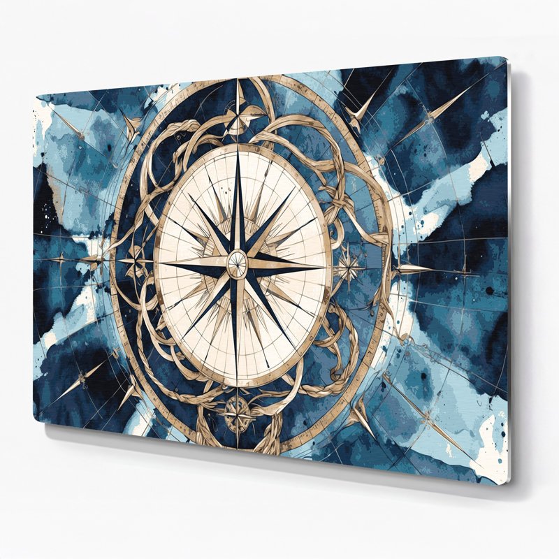 Art nautique gris sur toile, H 20 po x l 24 po