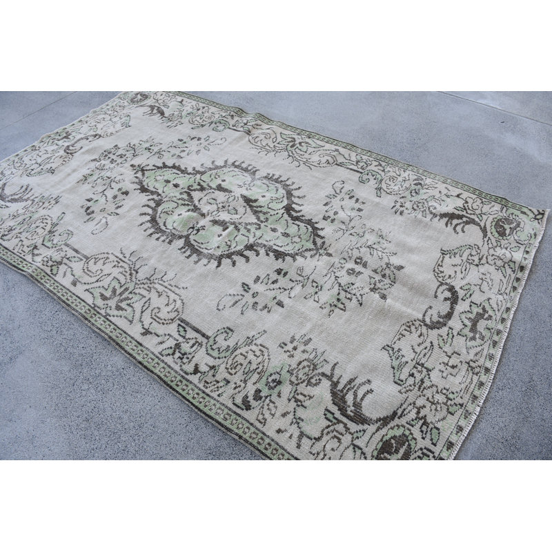 Classic Wool Patchwork Rug, 61.4x100.8 Inch Beige Rug