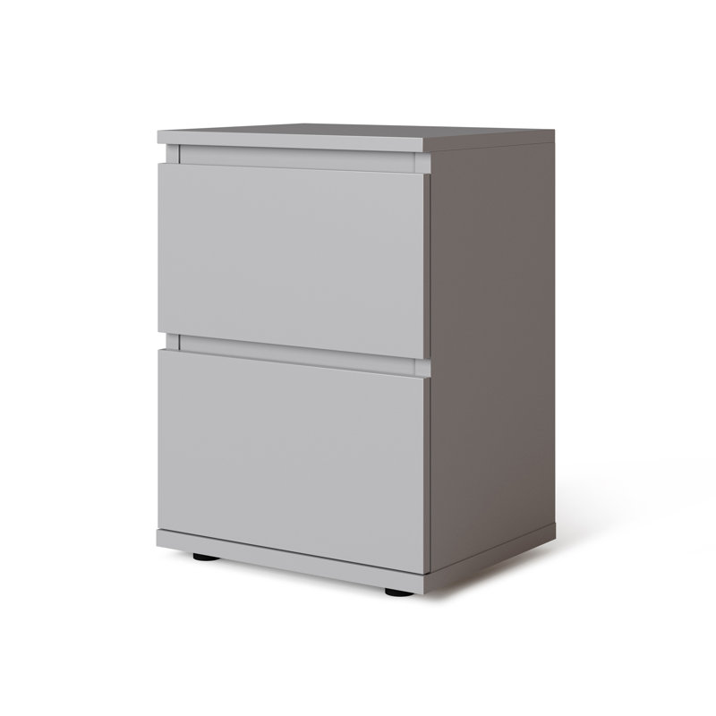 Baptistine 36cm W Particle Board / Chipboard Bedside Table, Grey