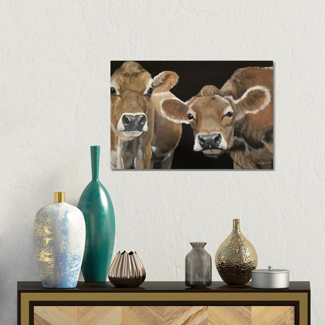 Hello There Cows von Suzi Reman - No Frame Gallery-Wrapped Canvas Giclée on Canvas