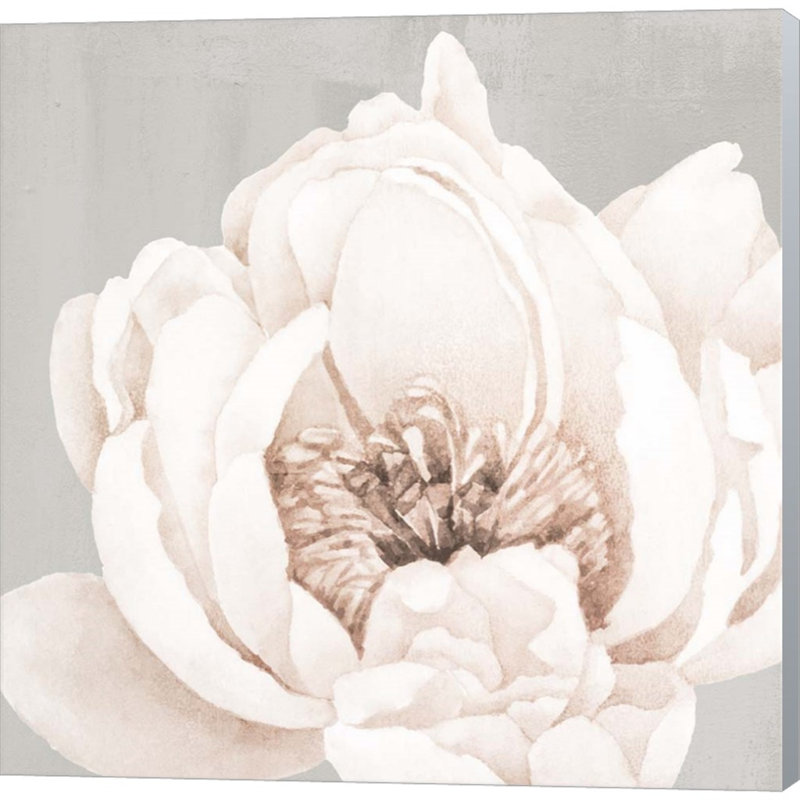 Décoration murale pivoine neutre
