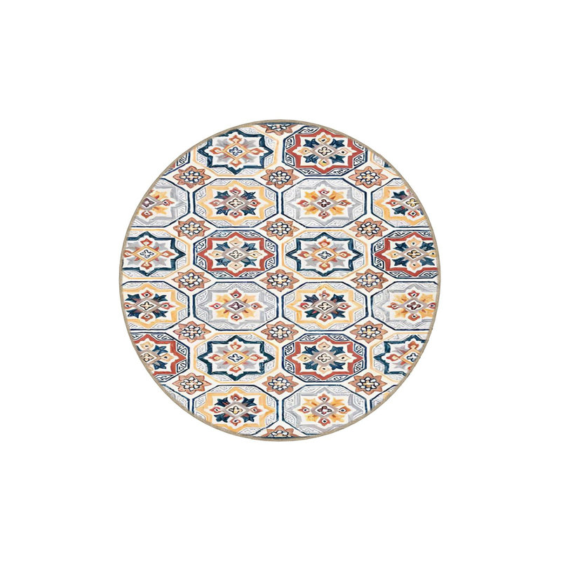 Tapis tissé géométrique lavable à la machine, Sous-tapis rectangulaire 2 pi 6 po x 4 pi 11 po