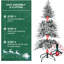 Sapin de Noël artificiel floqué d'hiver, préilluminé, 9 réglages d'éclairage à DEL double, PE en PVC, support en métal, décoration intérieure pour Noël et le Nouvel An