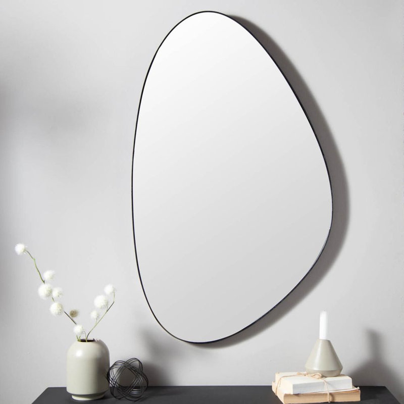 Caquias Solid Wood Asymmetrical Wall Mirror, 90cm x 55cm
