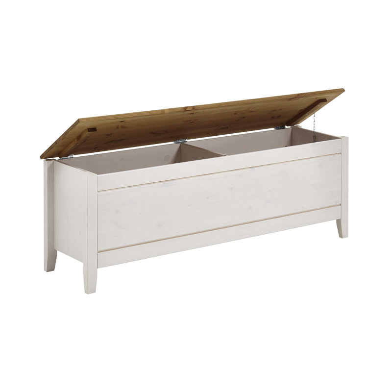 Addie Blanket Chest, White/Brown