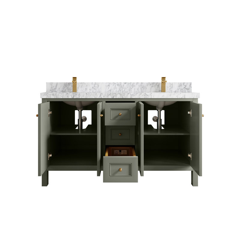 Nashville X P 22 po De salle de bain Marbre de Carrare, Evergreen