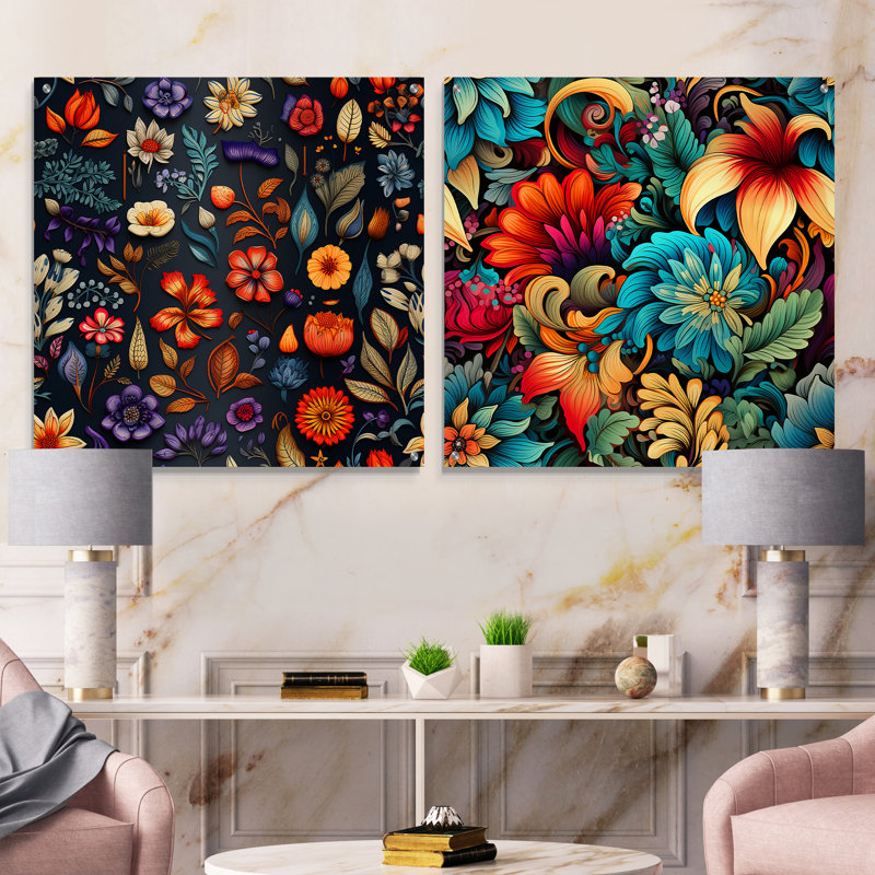 Ruybal - Ensemble de 2 art mural en verre acrylique, H 16 po x l 33 po