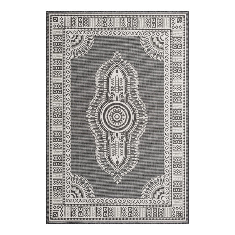 Indoor/Outdoor Traditional Area Rug, Rectangle 6'1" x 9'
