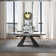 Recline 9 - Piece 110.23'' Extendable Sintered Stone Dining Table with 8 Fabric Chairs Dining Set