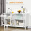 Buffet HOMcom, armoire avec 4 portes en verre trempé et tablette de rangement réglable, crédence, blanc