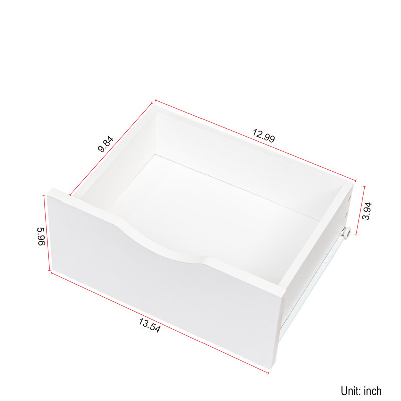 Table de chevet haute blanche avec tablette et 2 tiroirs, meuble de rangement vertical de 147 cm (58 po).