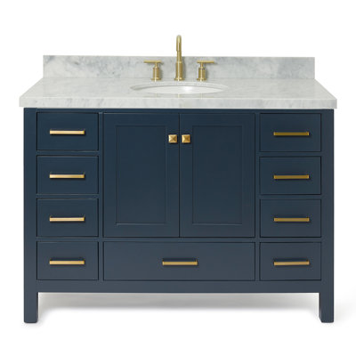 Cambridge 49'' Single Bathroom Vanity with Carrara Marble Top