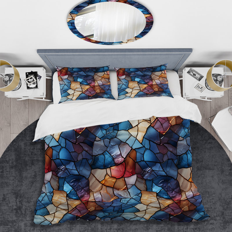 Ensemble de housse de couette Moody Mosaic Ii Moody, Housse de couette pour très grand lit et 2 très