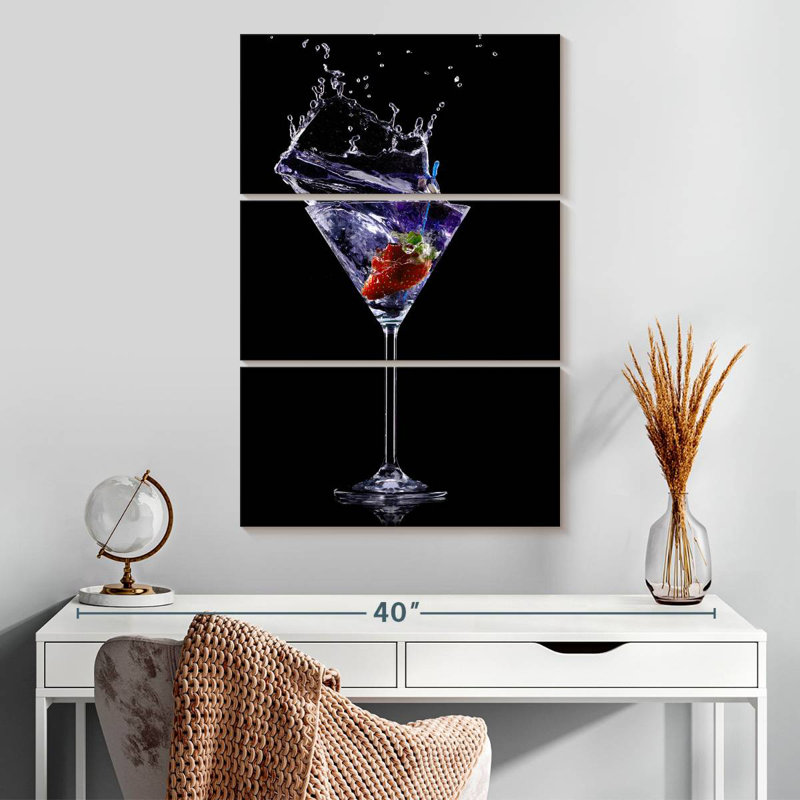 Yarlin Strawberry Martini Splash, 32" H x 20" W