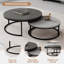 Modern Nesting Coffee Table Set, Finish Round Tables with Carbon Steel Legs, 2-Piece Fast Dispatch From UK Warehouse – Dispatched Within 2 Days-29483247