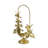 Iron Arched Pillar Candle Holder With Gold Floral Design-2040029723