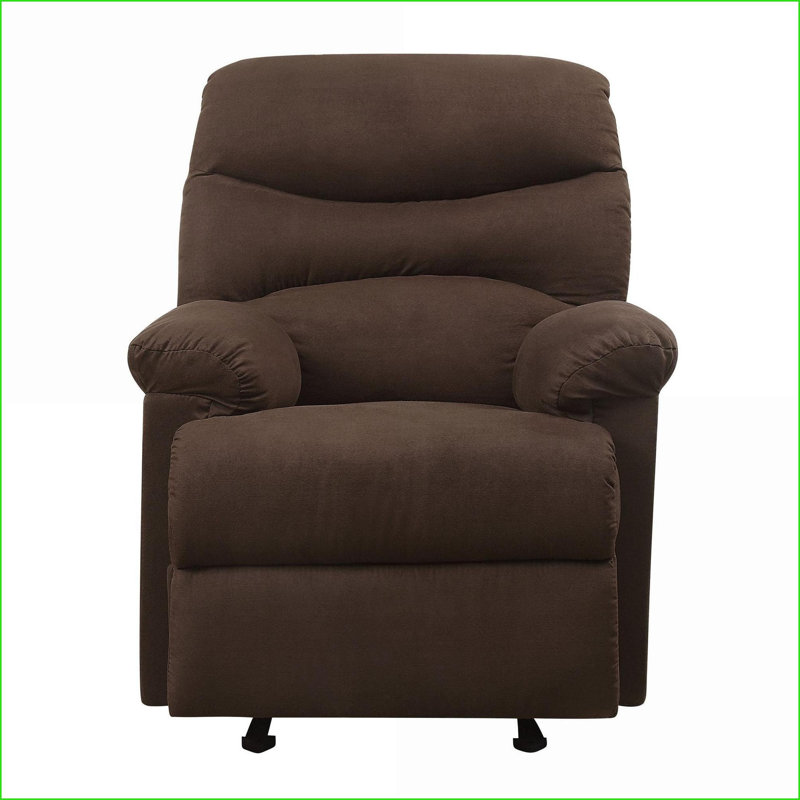 Fauteuil inclinable avec accoudoirs coussinés, dossier capitonné Mouvement inclinable | Microfibre brun foncé
