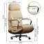 Fauteuil inclinable ergonomique Kinnls Carlo pendant de longues heures, fauteuil de bureau électrique de luxe pour le bureau et avec dossier chauffant et ventilé, refroidissement à 3 vitesses (café léger)-1737329384