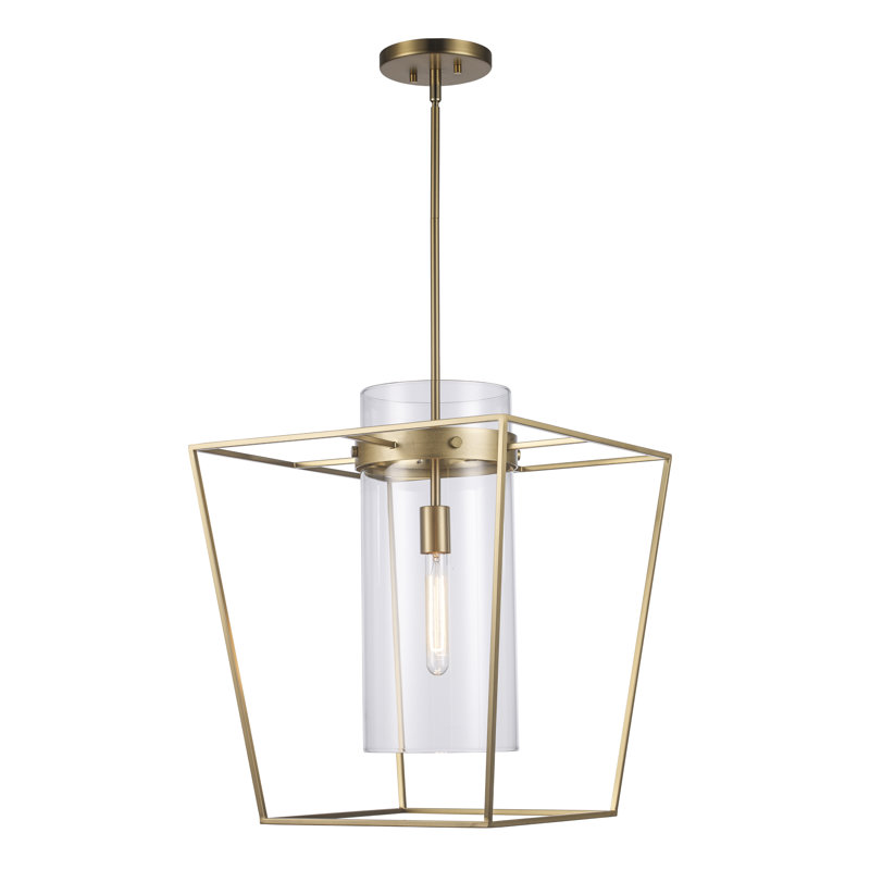 1-Light Single Mini Pendant, Antique Gold , 56.9" H x 18" W x 18" D