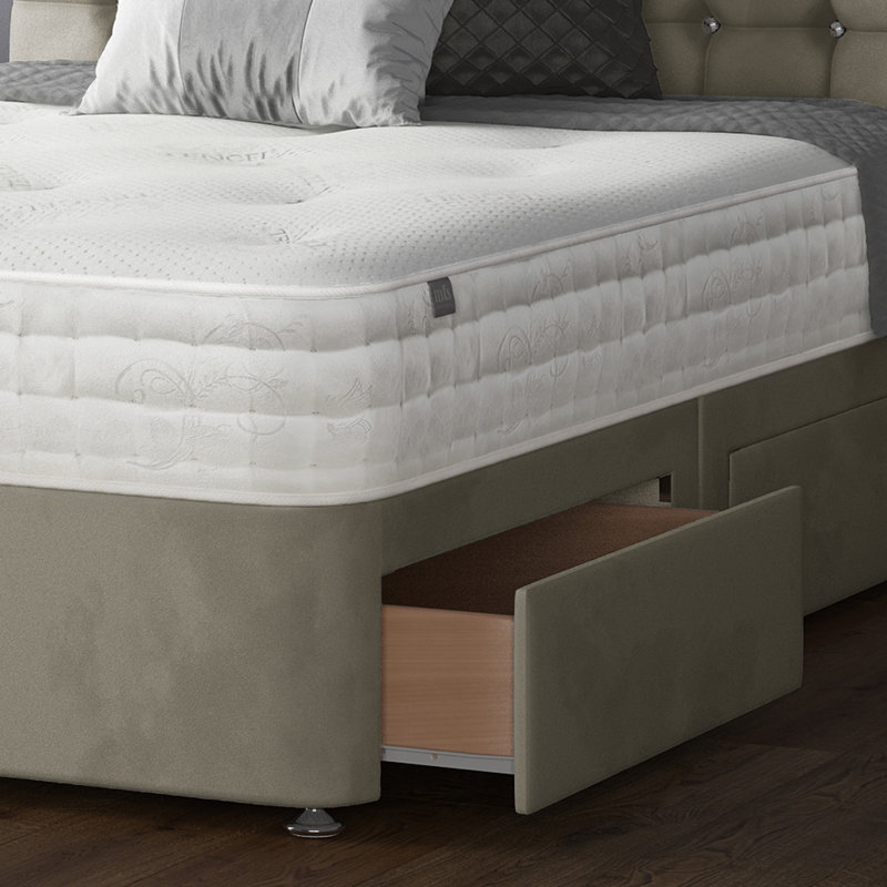 Galarza Divan Bed Base, Double (4'6), Coffee, 4 Drawers