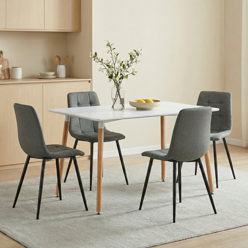 4 - Person Dining Set, Grey, White