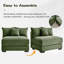 Canapé d'angle modulaire Cloud surdimensionné, 3 places de 330 cm + deux fauteuils individuels de 138 cm, larges accoudoirs robustes, velours côtelé texturé rayé, assise profonde, design ergonomique, grand espace de vie, vert-1173715769