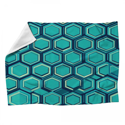 Jeté polaire à motif hexagonal - Jetés abstraits pour canapés ou lits