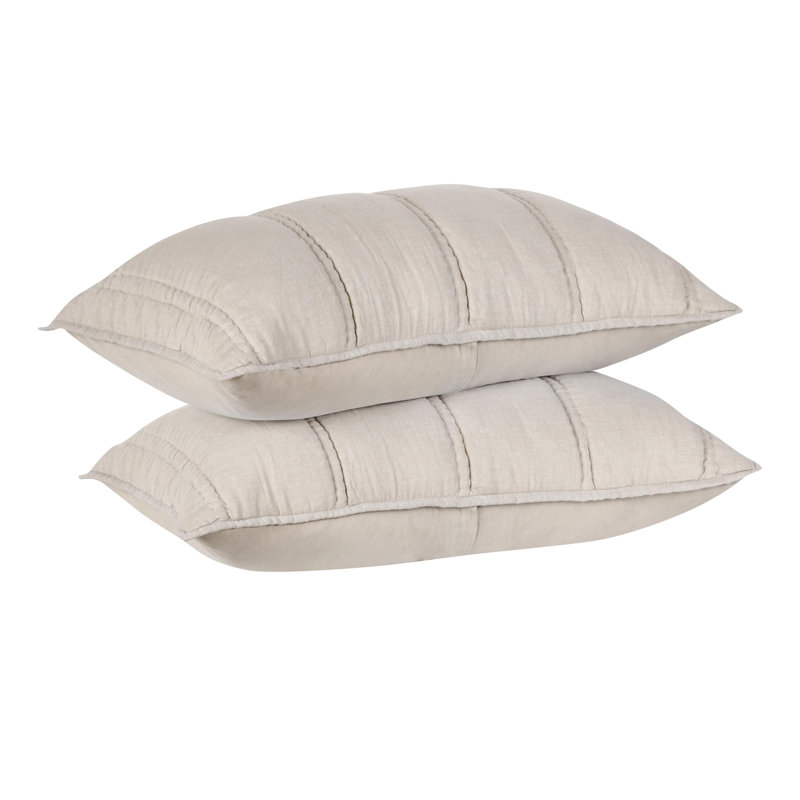 Rowen Sustainable Fabric Beige Standard Sham, Beige, King