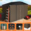 8 pi L 6 pi. D - Remise en métal avec évents en plastique et porte coulissante, remise extérieure en brun et noir (45 pieds carrés)
