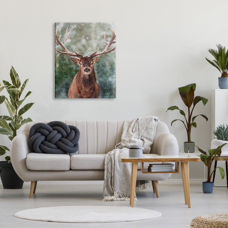 Cerf de forêt Woodland, H 40 po x l 30 po x P 1,5 po