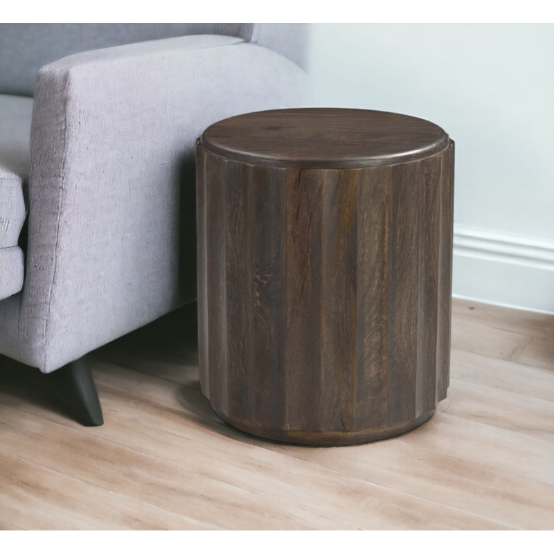 Table de bout cylindrique 23 po, Marron foncé