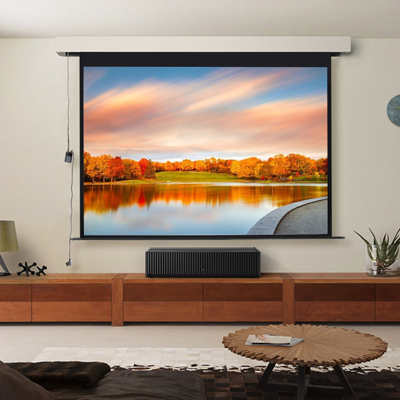 Inbox Zero Outdoor Electric Projector Screen Projector Screen, 136cm H x 208cm W x 0.38cm D