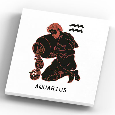Kana Zodiac Aquarius - Print on Wood
