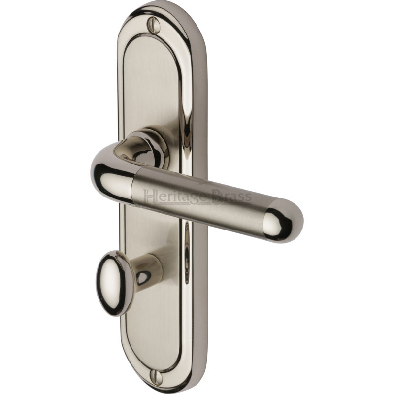 Heritage Brass Door Handle for Bathroom Vienna Design, Mercury Split