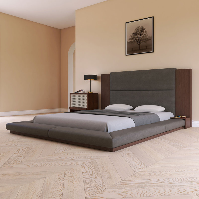 Lit plateforme gris, Grand lit