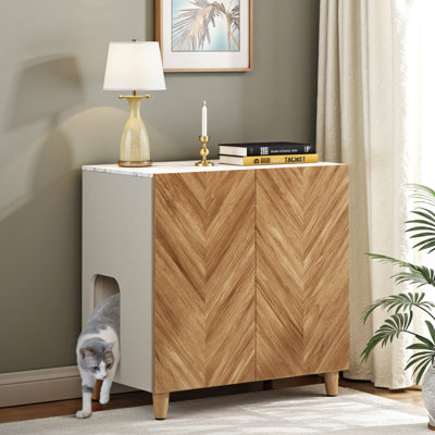 Cat Litter Box Enclosure Cabinet, 32'' x 33'' x 20''