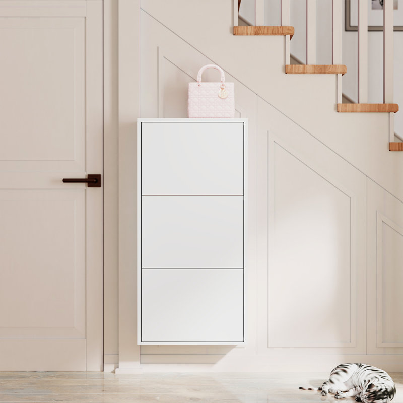Metal Shoe Cabinet with 3 Flip Drawers - Durable, Space-Saving, and Stylish Storage Solution